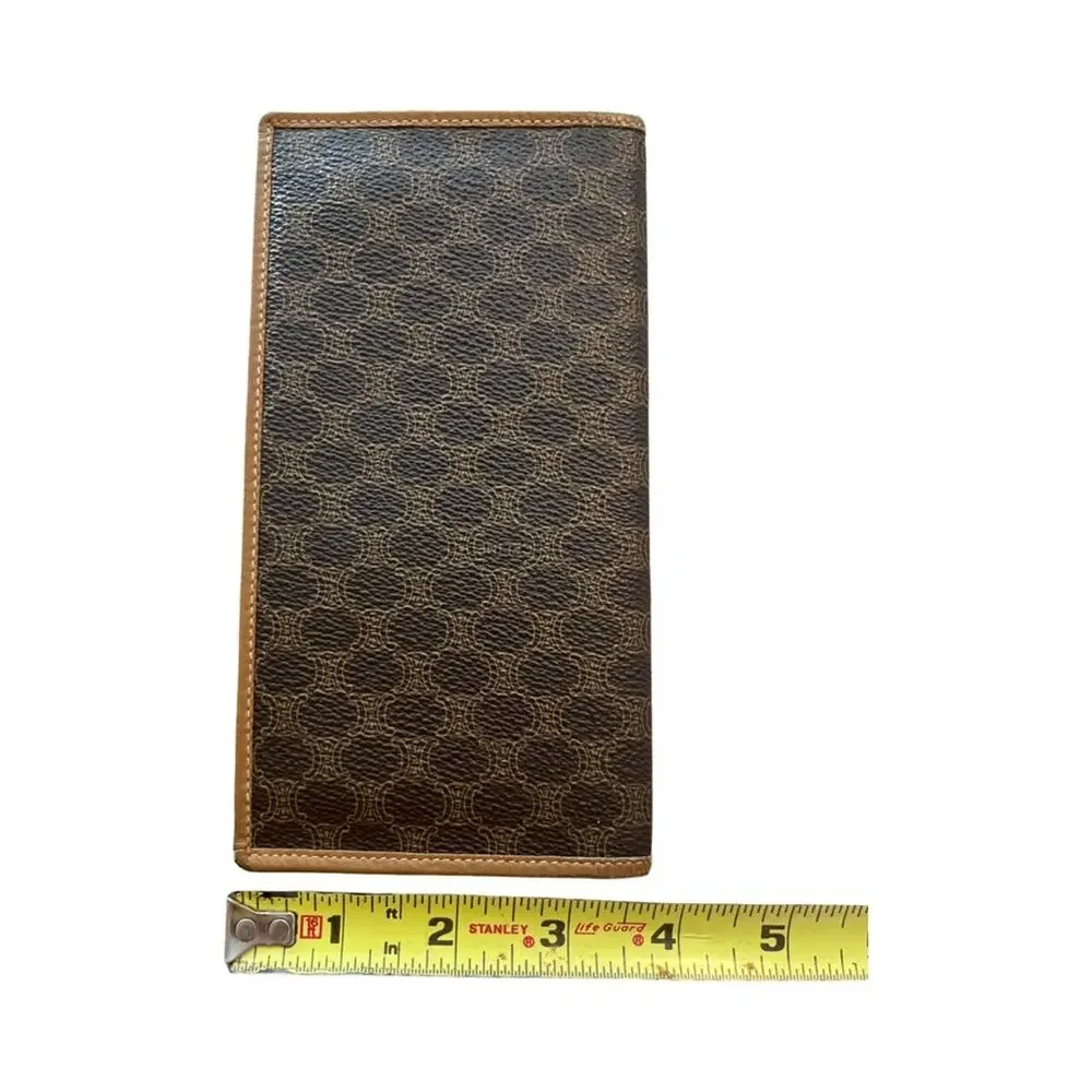 Vintage Celine Macadam Long Wallet Tan Leather & Canvas Made in Italy - Picture 10 of 15